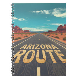 Arizona Route Desert Road Graphic Art Notizblock