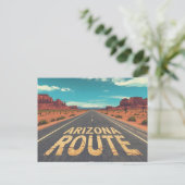 Arizona Route Desert Road Graphic Art Postkarte (Stehend Vorderseite)