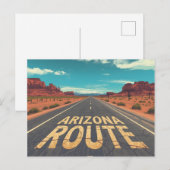 Arizona Route Desert Road Graphic Art Postkarte (Vorne/Hinten)