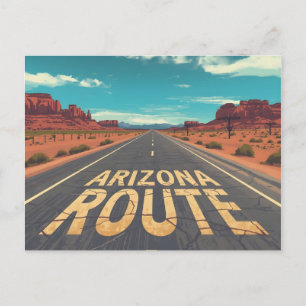 Arizona Route Wüstenstraßen-Grafik Kunst Feiertagspostkarte