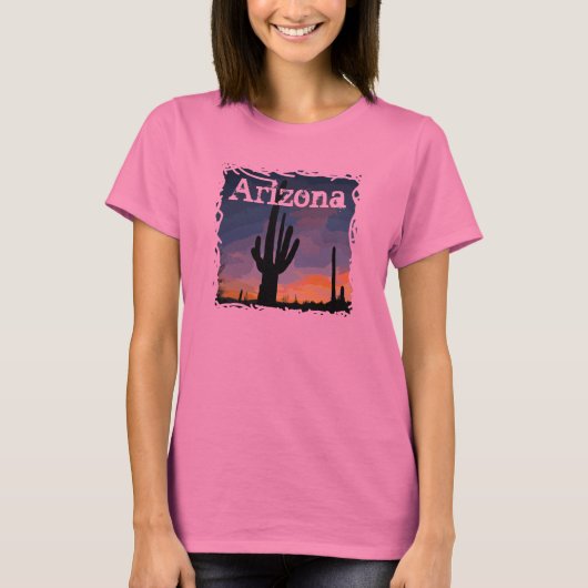 Arizona Saguaro Cactus at Sunset Southwestern T-Sh T-Shirt (Vorderseite)
