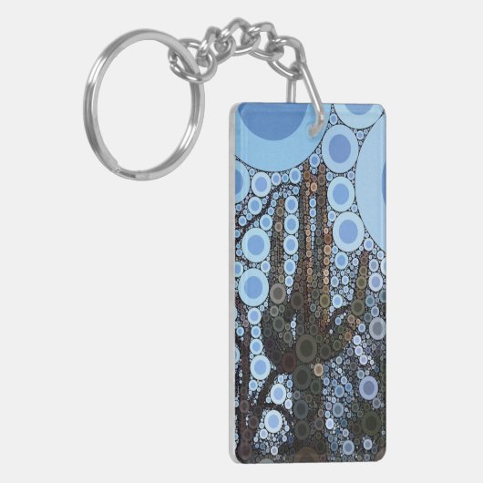 Arizona Saguaro Cactus Concentric Circle Mosaic Schlüsselanhänger (Vorderseite links)