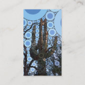 Arizona Saguaro Cactus Concentric Circle Mosaic Visitenkarte (Rückseite)