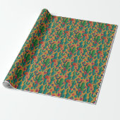 Arizona Saguaro Cactus Floral Seamless Pattern Geschenkpapier (Ungerollt)