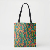 Arizona Saguaro Cactus Floral Seamless Pattern Tasche (Vorderseite)