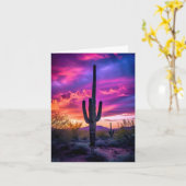 Arizona Saguaro Cactus Southwestern Desert Sunset Karte (Gelbe Blume)