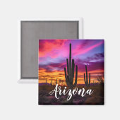Arizona Saguaro Cactus Southwestern Desert Sunset Magnet (Vorderseite/Rückseite)