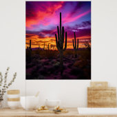 Arizona Saguaro Cactus Southwestern Desert Sunset Poster (Küche)