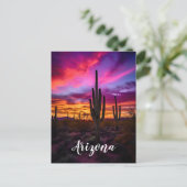 Arizona Saguaro Cactus Southwestern Desert Sunset Postkarte (Stehend Vorderseite)