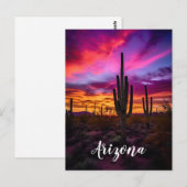 Arizona Saguaro Cactus Southwestern Desert Sunset Postkarte (Vorne/Hinten)