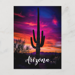Arizona Saguaro Cactus Southwestern Desert Sunset Postkarte