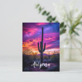 Arizona Saguaro Cactus Southwestern Desert Sunset Postkarte (Stehend Vorderseite)