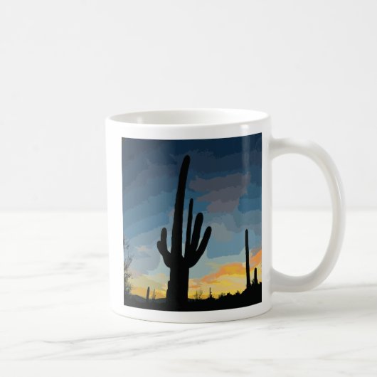 Arizona Saguaro Cactus Southwestern Sunset Kaffeetasse (Rechts)