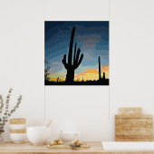 Arizona Saguaro Cactus Southwestern Sunset Poster (Küche)