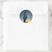 Arizona Saguaro Cactus Southwestern Sunset Runder Aufkleber (Tasche)