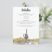 Arizona Saguaro Cactus Spanish Dettales Card Einladung (Stehend Vorderseite)