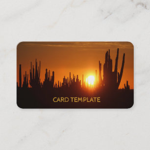 Arizona Saguaro Cactus Sunset Business Card Visitenkarte