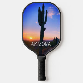 Arizona Saguaro Cactus Sunset Living My Best Life Pickleball Schläger