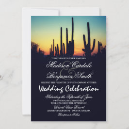 Arizona Saguaro Cactus Sunset Wedding Invitations Einladung