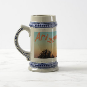Arizona! Saguaro-Sonnenuntergang Bierglas