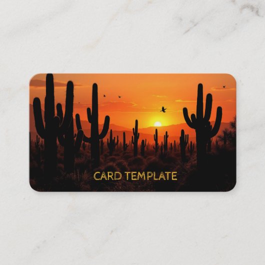 Arizona Saguaro Wüste Sunset Business Card Visitenkarte (Vorderseite)