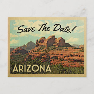 Arizona Save the Date Vintage Postkarten