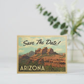 Arizona Save the Date Vintage Postkarten (Stehend Vorderseite)