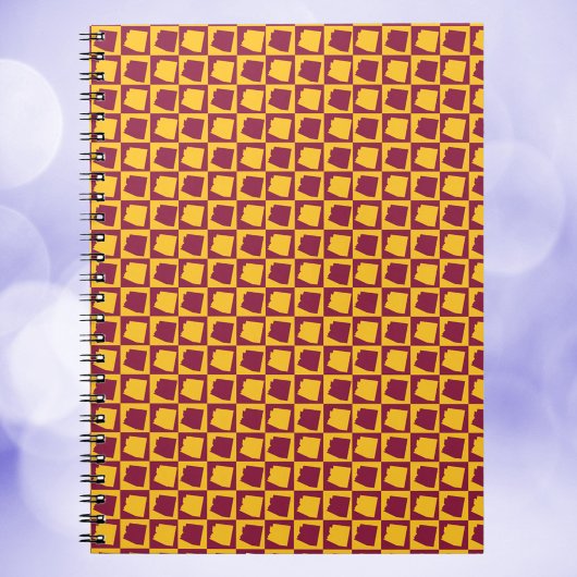Arizona Schachbrettmuster Marone Gold Notizblock