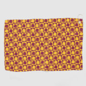Arizona Schachbrettmuster Marone und Gold Golfhandtuch (Horizontal)