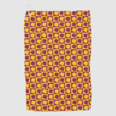 Arizona Schachbrettmuster Marone und Gold Golfhandtuch (Vorderseite)