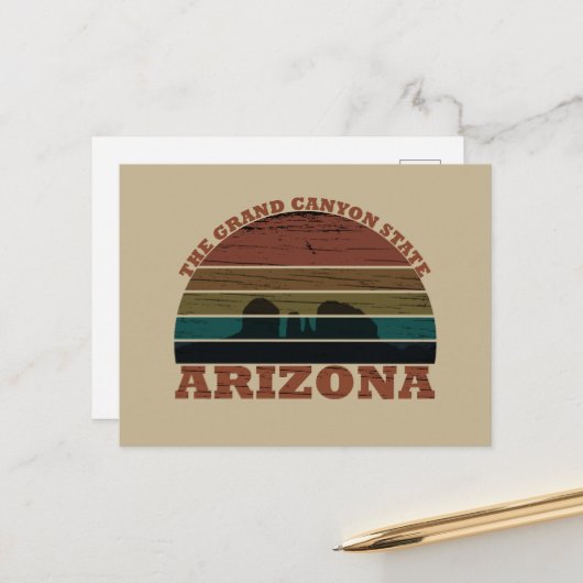Arizona sedona Landschaft Retro Feiertagspostkarte (Vorderseite/Rückseite Beispiel)