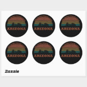 Arizona sedona Landschaft Retro Runder Aufkleber (Blatt)