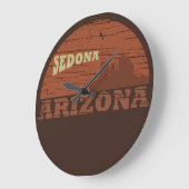 Arizona Sedona Landschaft Vintag az retro Große Wanduhr (Winkel)