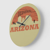 Arizona Sedona Landschaft Vintag az retro Große Wanduhr (Winkel)