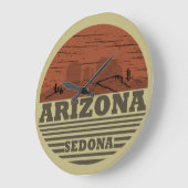Arizona Sedona Landschaft Vintag az retro Große Wanduhr (Winkel)