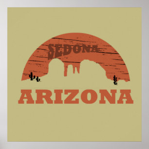 Arizona Sedona Landschaft Vintag az retro Poster