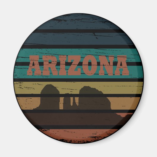 Arizona Sedona Landschaft Vintager Sonnenuntergang Magnet (Vorne)