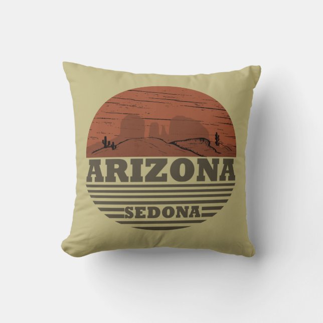 Arizona Sedona Landschaft Vintages az Retro Kissen (Vorderseite)