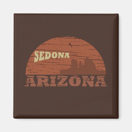 Arizona Sedona Landschaft Vintages az Retro Magnet (Vorne)