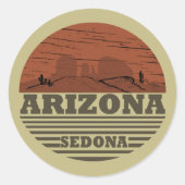 Arizona Sedona Landschaft Vintages az Retro Runder Aufkleber (Vorderseite)
