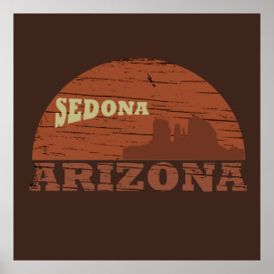 arizona sedona Vintage Sonnenuntergangslandschaft  Poster