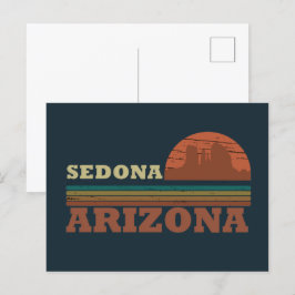 Arizona Sedona Vintager Sonnenuntergang Feiertagspostkarte
