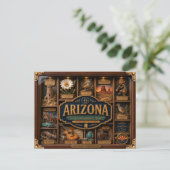 Arizona Shadow Box 3D Figurine Staat Postkarte (Stehend Vorderseite)