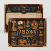 Arizona Shadow Box 3D Figurine Staat Postkarte (Vorne/Hinten)