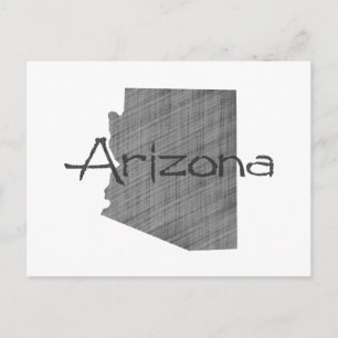 Arizona Shaped Vintag Gray Chalkboard Black Name Postkarte