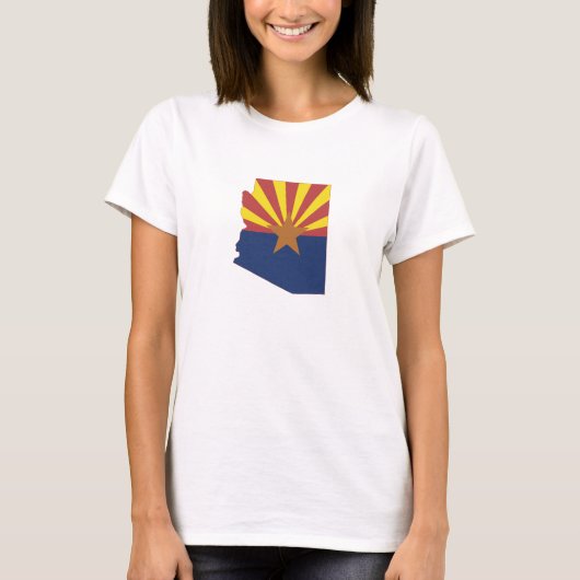 Arizona-Silhouette-Karte Gestapelte Staatsflagge T-Shirt (Vorderseite)