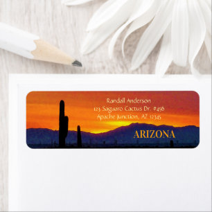 Arizona-Sonnenuntergang / Helles Orange / Saguaro-