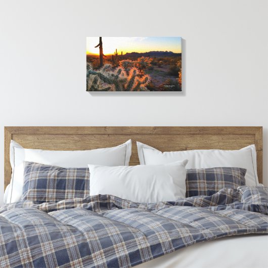 Arizona Sonnenuntergang in der Sonoranischen Wüste Leinwanddruck (Insitu (Schlafzimmer))