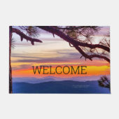 Arizona Sonnenuntergang Pine Tree Landschaftliche Fußmatte (Vorderseite)