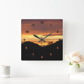 Arizona-Sonnenuntergang-Uhr Quadratische Wanduhr (Zuhause)